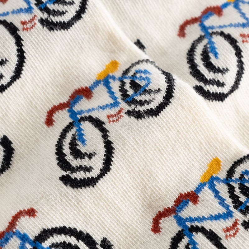 Socks Sigtuna Happy Bike AOP White