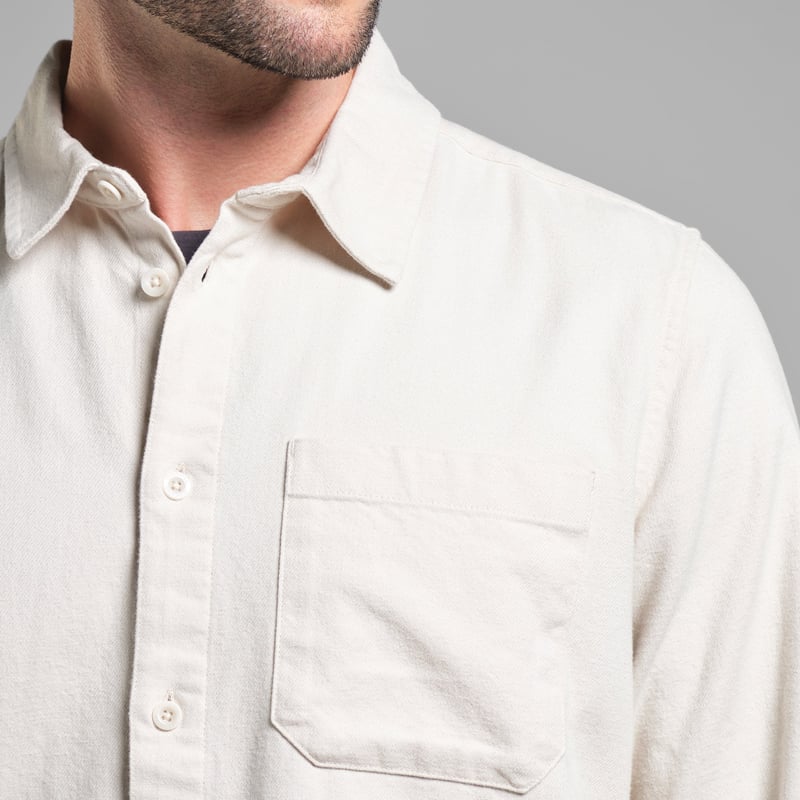 Shirt Rute Flannel Base Oat White