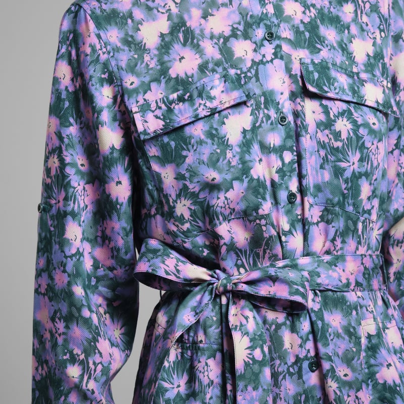 Shirt Dress Falsterbo Blurred Flowers Purple