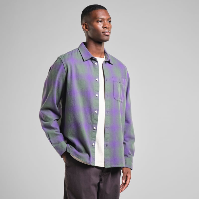 Shirt Rute Flannel Shadow Check Purple