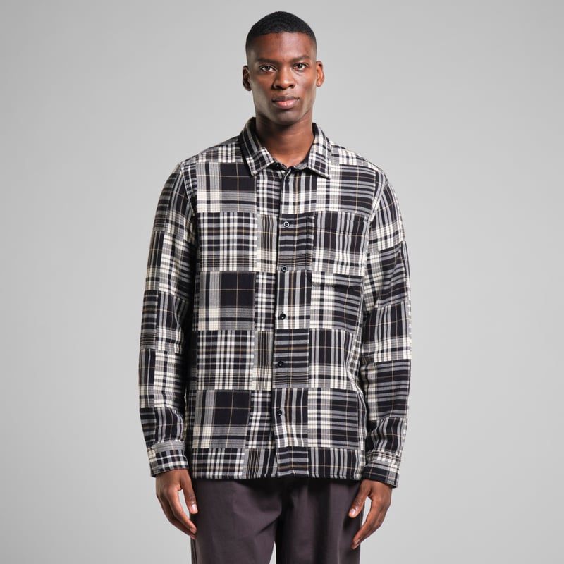 Shirt Rute Flannel Patchwork Black