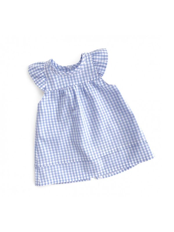 Doll Dress Madicken Wing Sleeve Blue/White