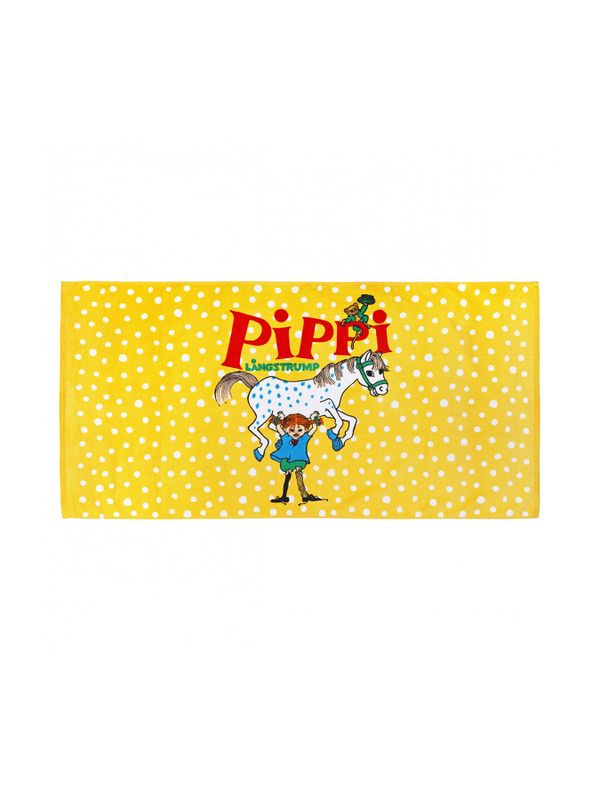 Bath towel Pippi Longstocking Yellow/White