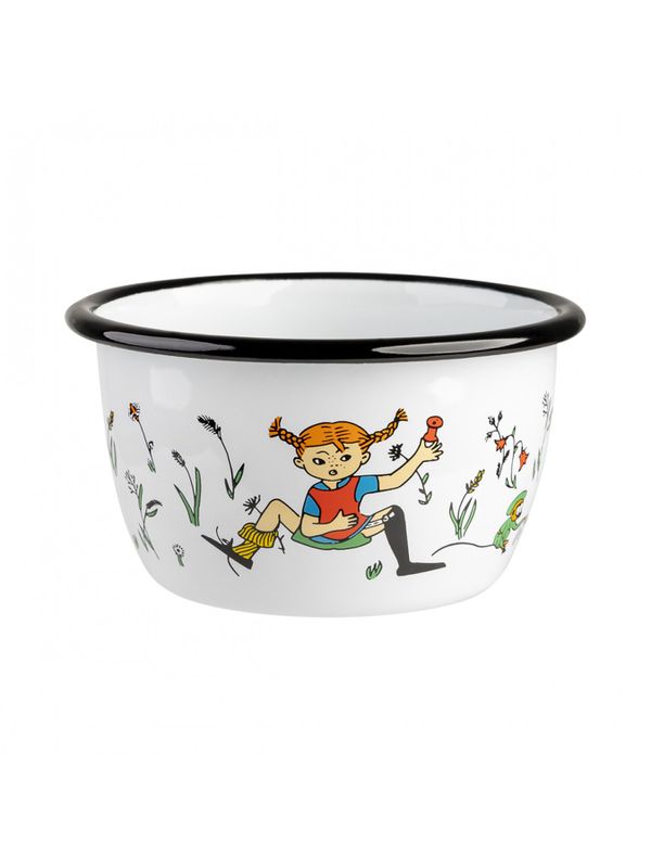 Enamel bowl Pippi and Mr Nilsson 0.3 l