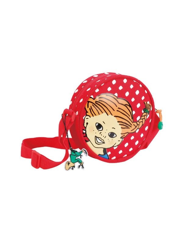 Shoulder Bag Pippi Longstocking Round Red