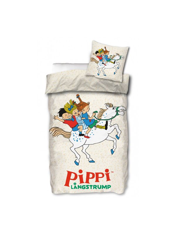 Bettwäsche-Set „Pippi und ihre Freunde beim Reiten“