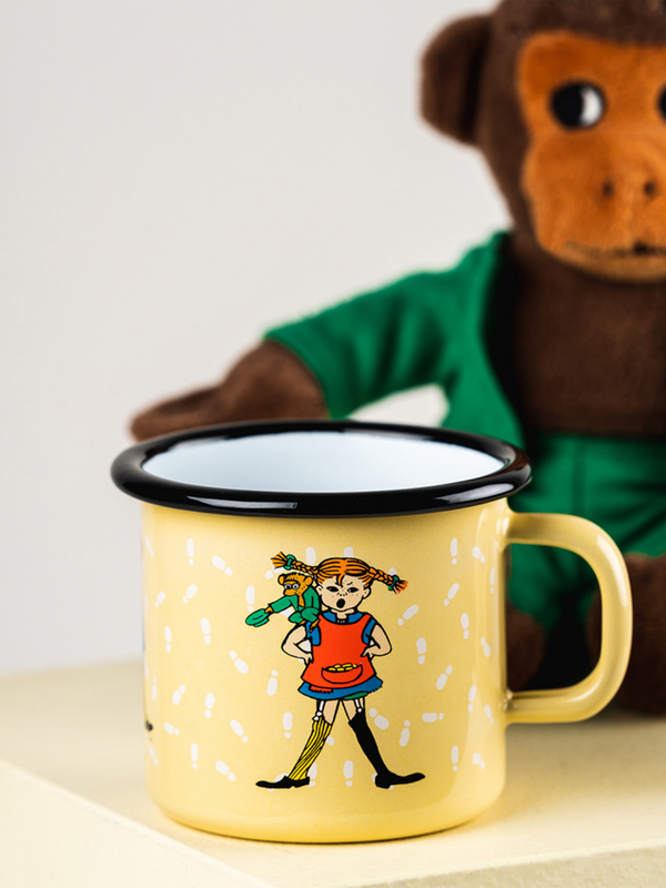 Enamel mug Pippi Footsteps 2.5 dl