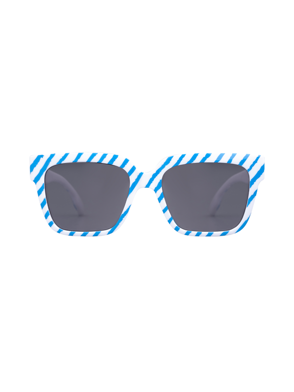 Gemusterte Sonnenbrille - Blau/Weiß