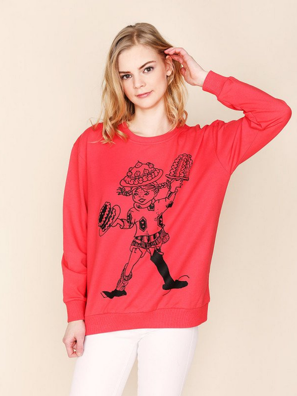 Adult sweatshirt Pippi Longstocking - Red