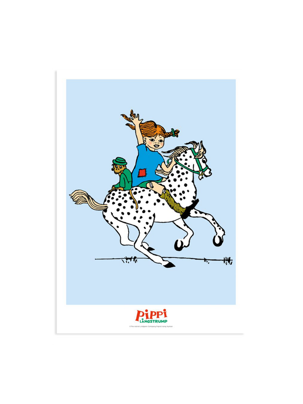 Poster Pippi Longstocking - Pippi rides