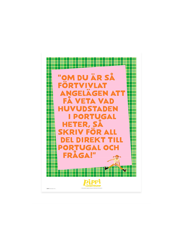 Poster Pippi Långstrump - Fråga Portugal