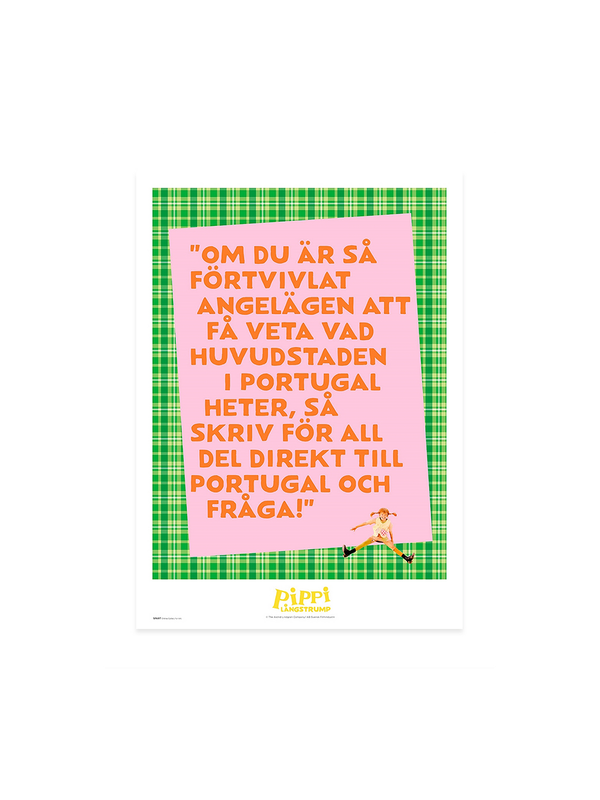 Poster Pippi Langstrumpf Frag Portugal - 21x29,7 cm