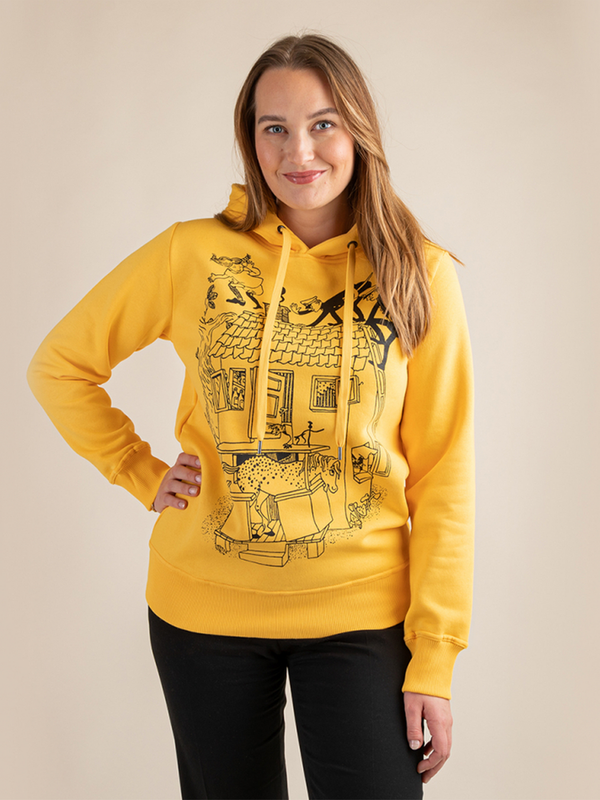 Adult hoodie Pippi Longstocking - Yellow