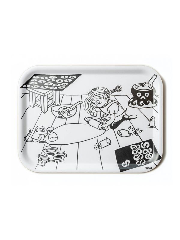 Tray Pippi Longstocking makes gingerbread Black/white