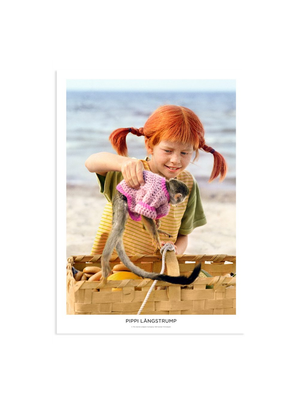 Poster Pippi Longstocking - Pippi and monkey