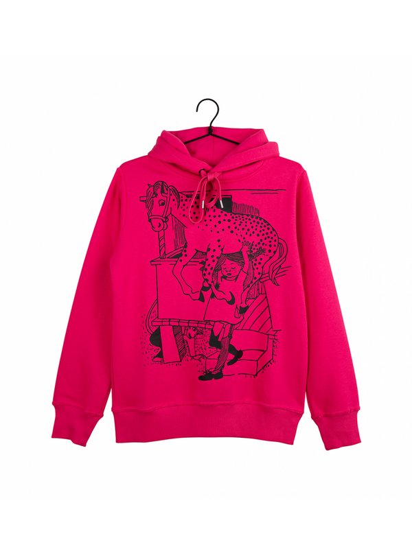 Adult hoodie Pippi Longstocking - Pink