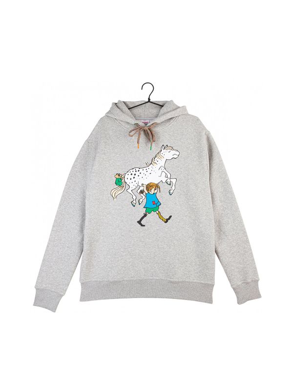 Hoodie Pippi Langstrumpf für Erwachsene - Grau