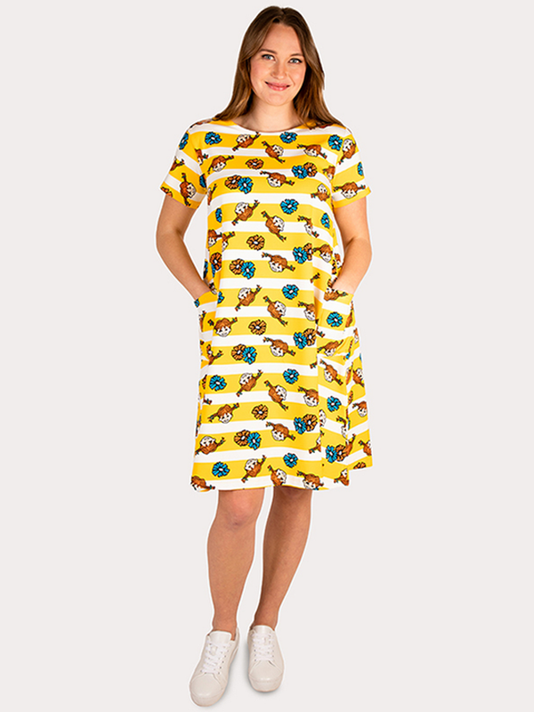 Kleid Pippi Langstrumpf für Erwachsene - Gelb