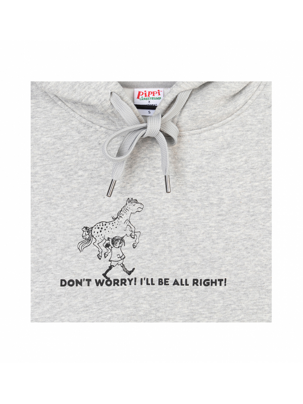 Hoodie Pippi Longstocking - Grey Mélange