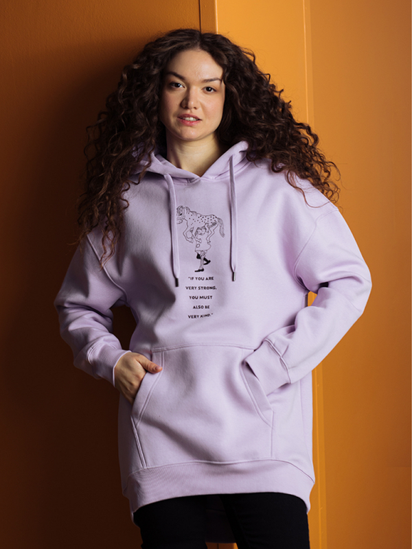 Hoodie Pippi Longstocking Adult - Light purple