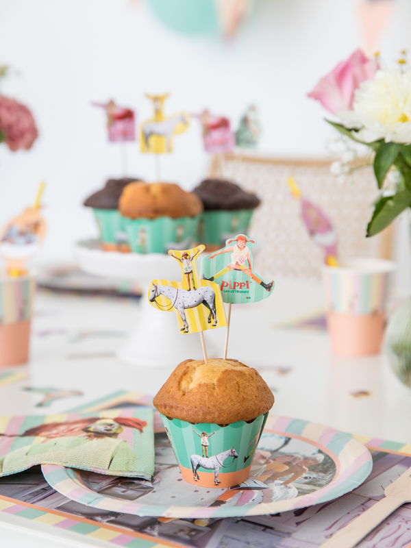 Cupcake Deko-Banderolen Pippi Langstrumpf