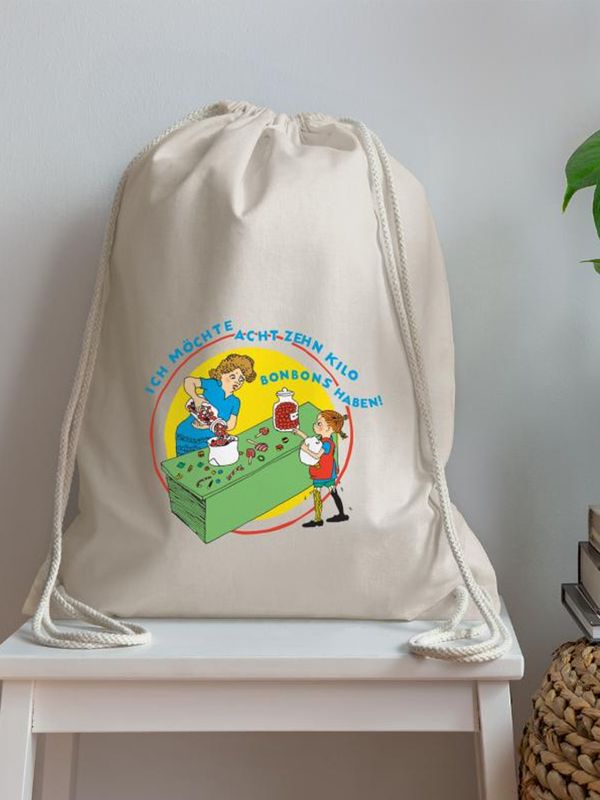 Drawstring Bag Pippi Longstocking - (quote in german)