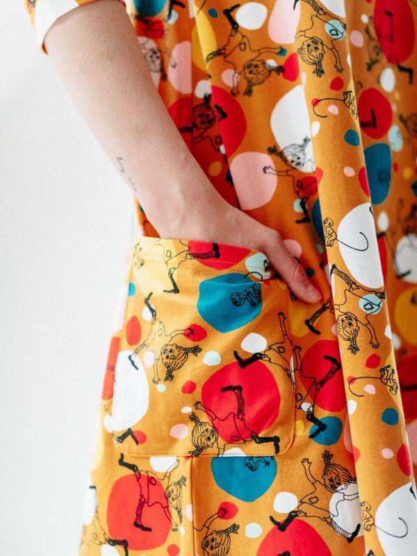 klänning Pippi Långstrump - orange (Vuxen)