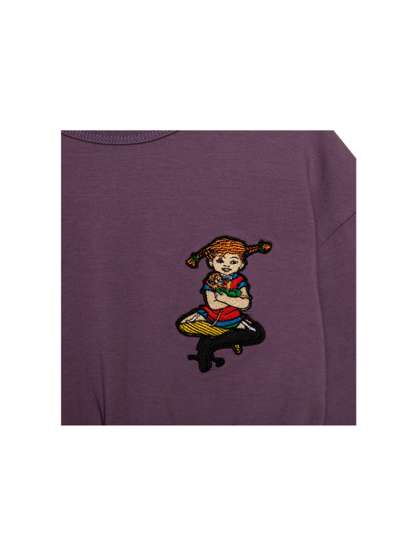 Sweat dress Pippi Longstocking- purple