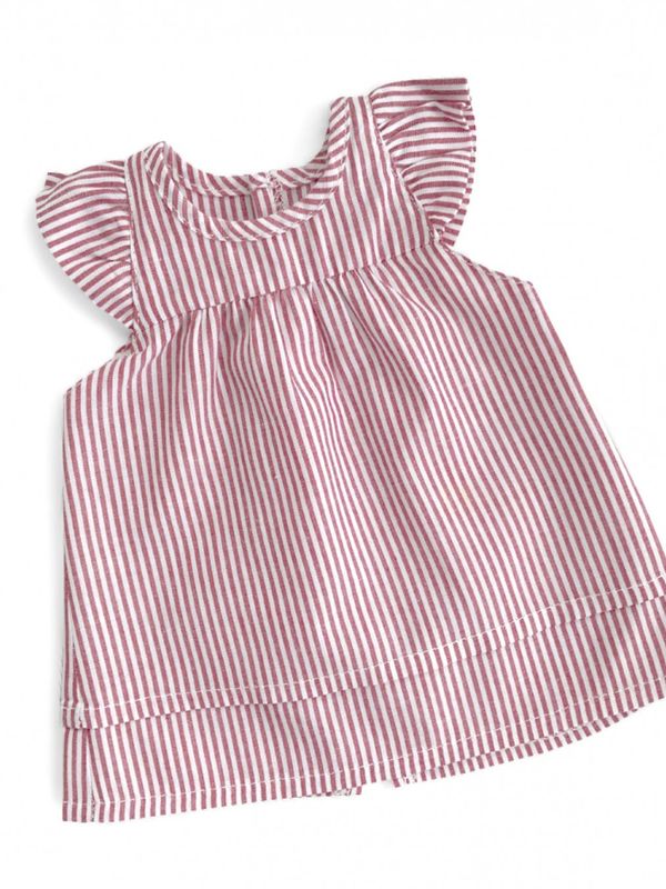 Doll Dress Madicken Wing Sleeve Red/White