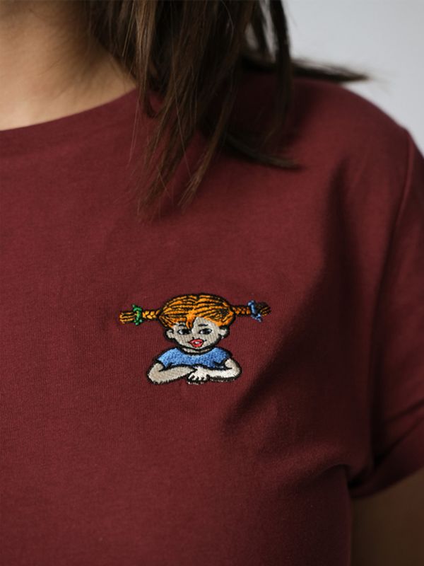 T-Shirt Pippi Langstrumpf - burgund