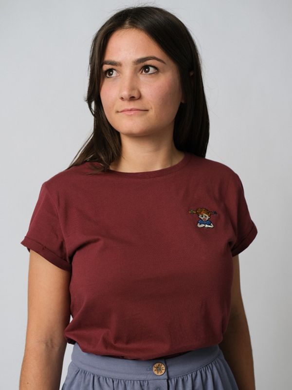T-shirt Pippi Långstrump - Vinröd