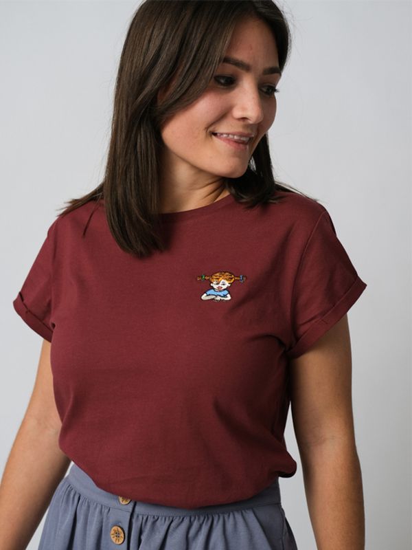 T-Shirt Pippi Langstrumpf - burgund