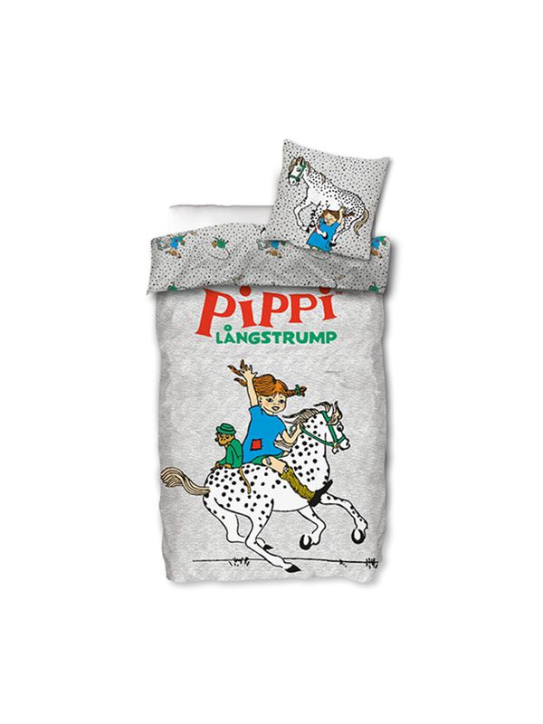 Bedsheet Pippi Longstocking grey