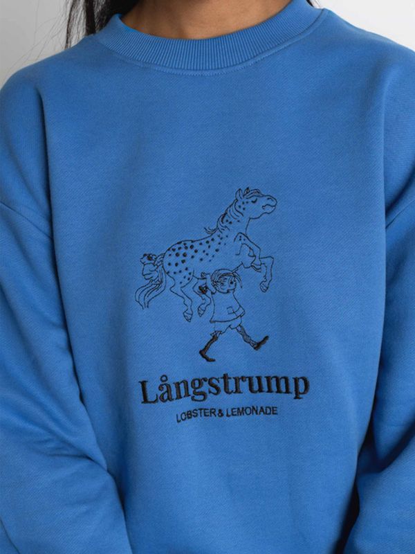 Collegetröja Långstrump- Blå