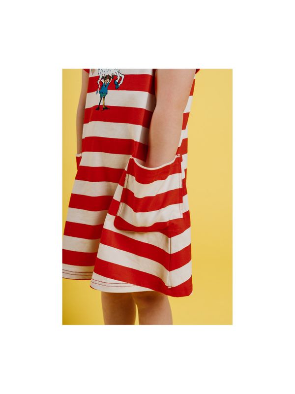 Dress Pippi Longstocking - red/white