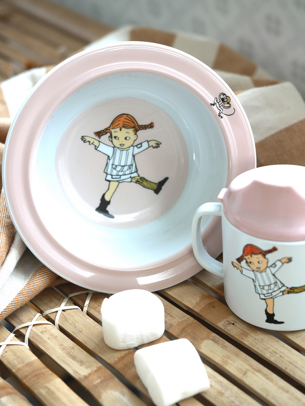 Suction plate for babies - Pippi Longstocking - Pink