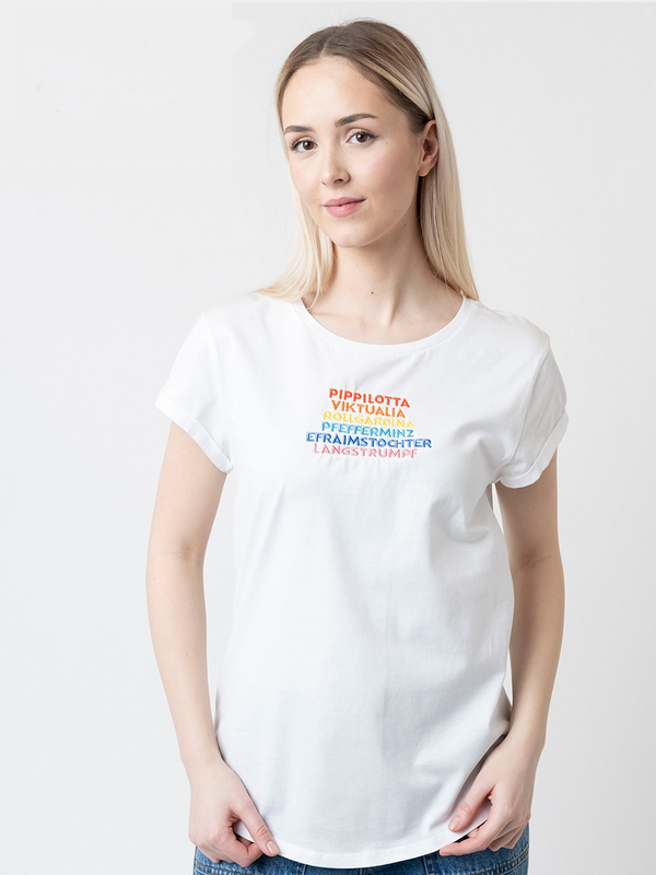 T-shirt Pippi Långstrump  - Vit - Tyska