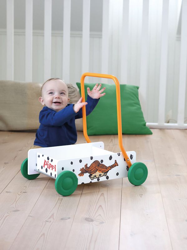 Pippi Långstrump Lära Gå Vagn Prickig