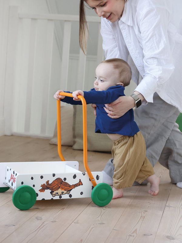 Pippi Långstrump Lära Gå Vagn Prickig
