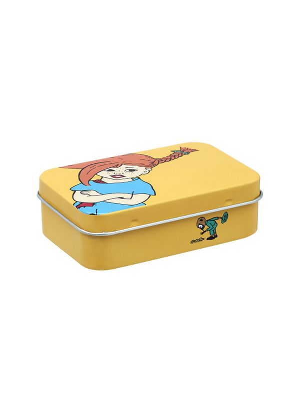 Pippi Longstocking Small Tin container - Yellow