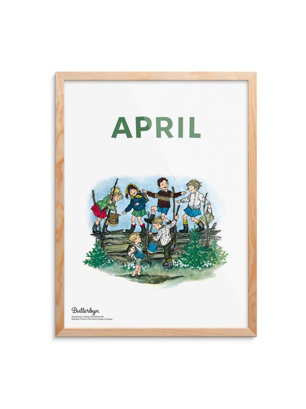 Astrid Lindgren Monthly Poster including frame - in Swedish