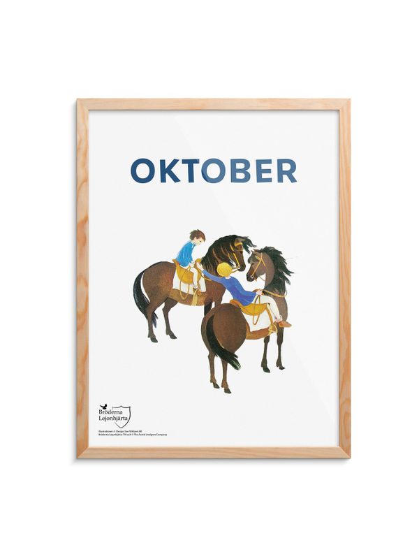 Astrid Lindgren Monthly Poster including frame - in Swedish