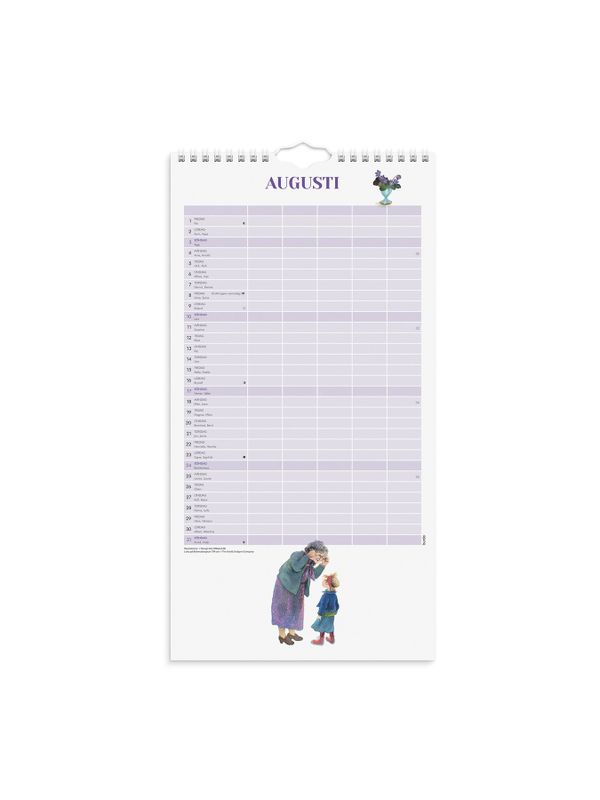 2025 Family Wall calendar with Astrid Lindgren characters - Swedish