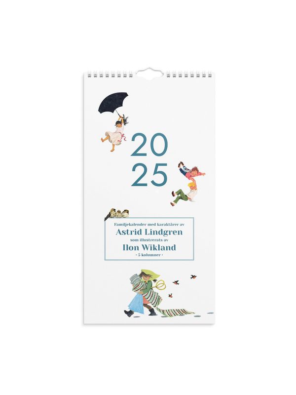 2025 Family Wall calendar with Astrid Lindgren characters - Swedish