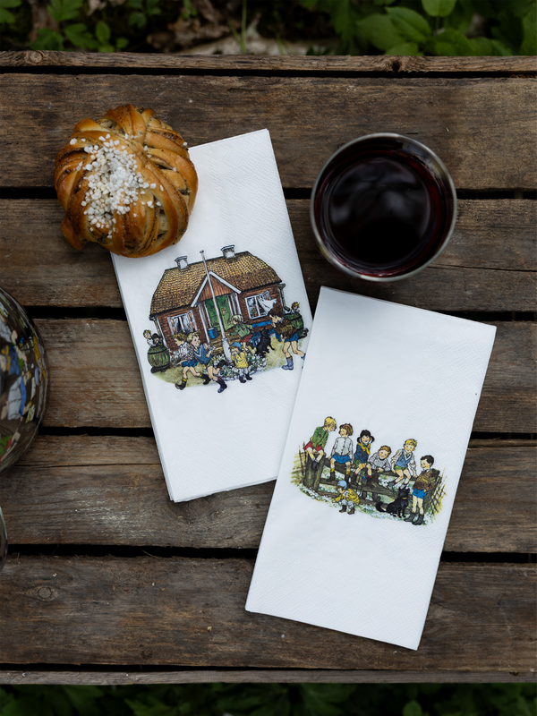 Servietten Bullerbü Haus - Weiß