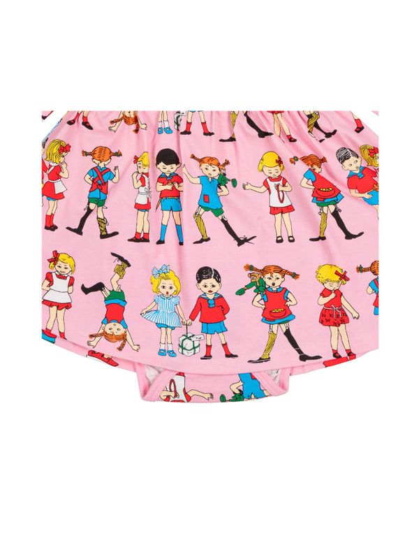 Baby-Body-Kleidchen mit Pippi - Rosa