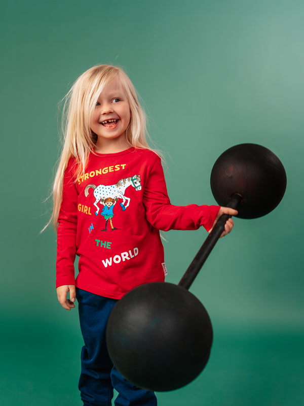 Tröja Pippi Strongest Girl Röd
