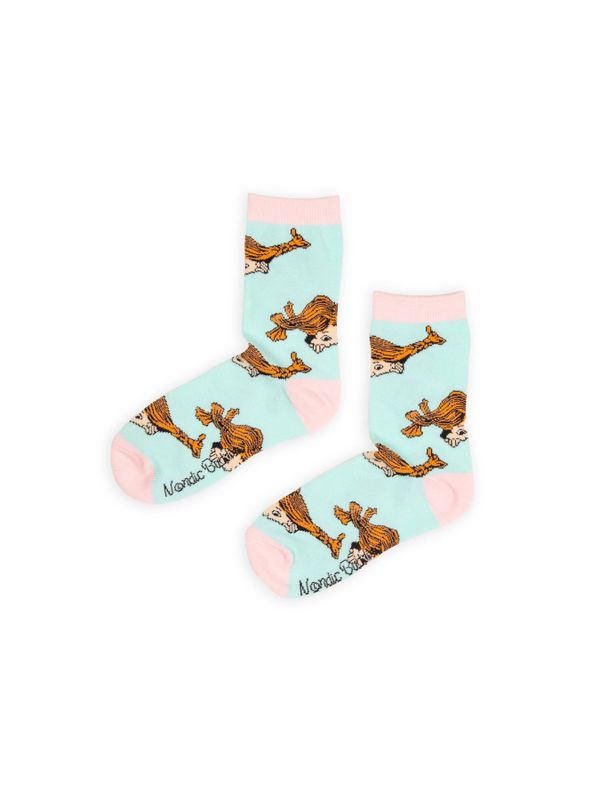Strümpfe Pippi spitzt heraus Gr. 36 - 42 - Türkis/Rosa