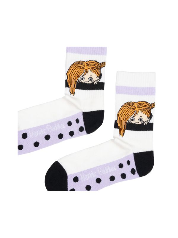 Retrostrumpor Peekaboo Pippi Dam - Vit/Lila