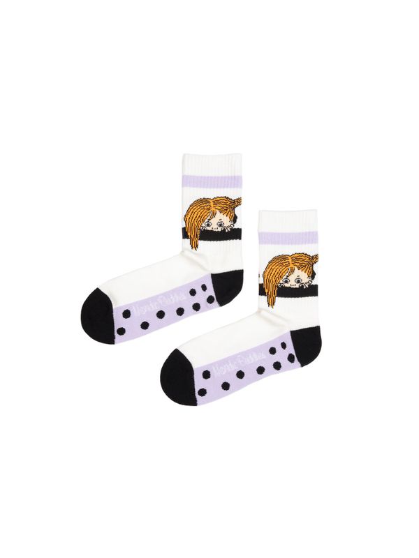 Retrostrumpor Peekaboo Pippi Dam - Vit/Lila